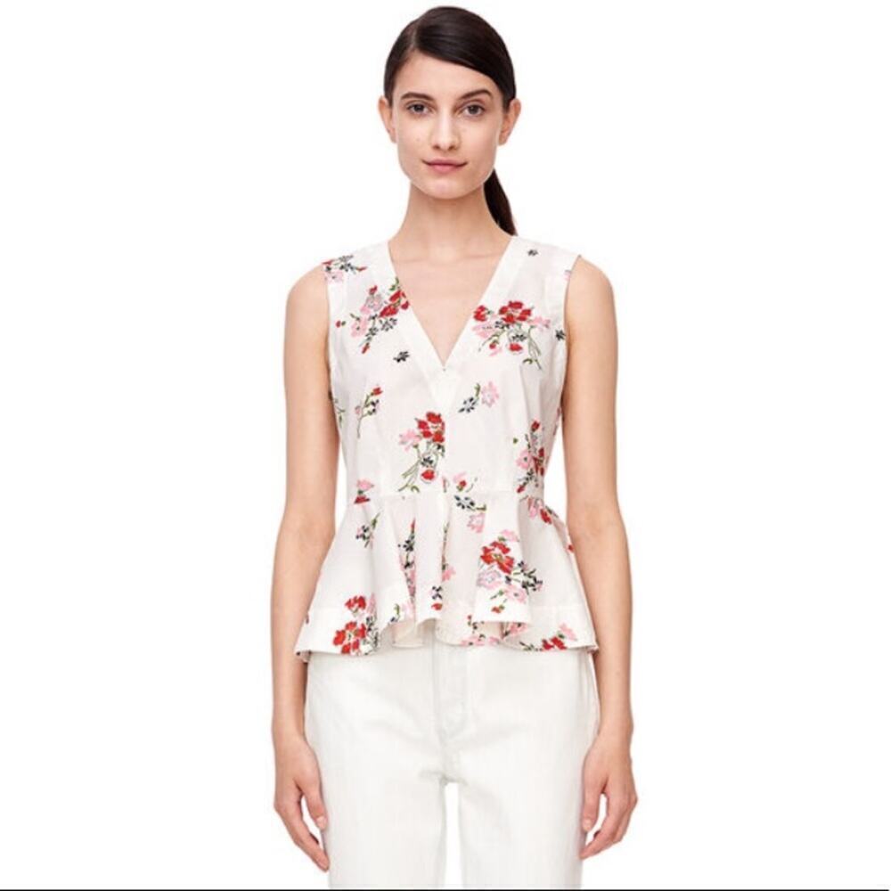 NWT Rebecca Taylor SLEEVELESS MARGUERITE FLORAL TOP 4